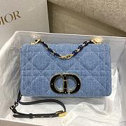 Dior Medium Caro Bag Bright Blue Macrocannage Denim size 25.5x15x8 cm - 1