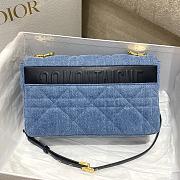 Dior Medium Caro Bag Bright Blue Macrocannage Denim size 25.5x15x8 cm - 5