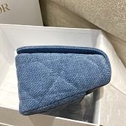 Dior Medium Caro Bag Bright Blue Macrocannage Denim size 25.5x15x8 cm - 4