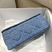 Dior Medium Caro Bag Bright Blue Macrocannage Denim size 25.5x15x8 cm - 2