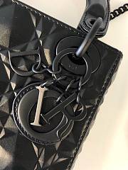 Dior Mini Lady Bag Black Calfskin Diamond Motif size 17x15x7 cm - 3