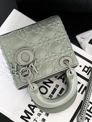 Dior Mini Lady Bag Gray Calfskin Diamond Motif size 17x15x7 cm - 2