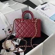 Chanel Small Vanity Bag Burgundy Calfskin AS3344 size 11.5x15x8.5 cm - 6