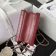 Chanel Small Vanity Bag Burgundy Calfskin AS3344 size 11.5x15x8.5 cm - 4