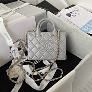 Chanel Small Vanity Bag Gray Calfskin AS3344 size 11.5x15x8.5 cm - 1