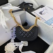 Chanel Mini Boy Messenger Bag Black AS3315 size 15x9.5x4.5 cm - 3