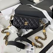 Chanel Gold Coin Chain Strap Phone Black Bag AP2860 size 18x9x3.5 cm - 1