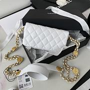 Chanel Gold Coin Chain Strap Phone White Bag AP2860 size 18x9x3.5 cm - 6
