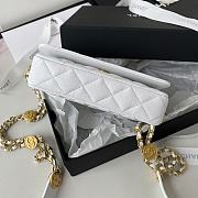 Chanel Gold Coin Chain Strap Phone White Bag AP2860 size 18x9x3.5 cm - 5