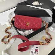 Chanel Gold Coin Chain Strap Phone Red Bag AP2860 size 18x9x3.5 cm - 1