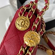 Chanel Gold Coin Chain Strap Phone Red Bag AP2860 size 18x9x3.5 cm - 4