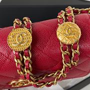 Chanel Gold Coin Chain Strap Phone Red Bag AP2860 size 18x9x3.5 cm - 2