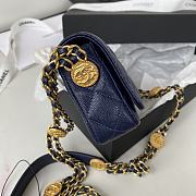 Chanel Gold Coin Chain Strap Phone Navy Blue Bag AP2860 size 18x9x3.5 cm - 6