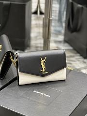 YSL Uptown Chain Wallet Black/White Smooth Leather 607788 size 19x12x4 cm - 4