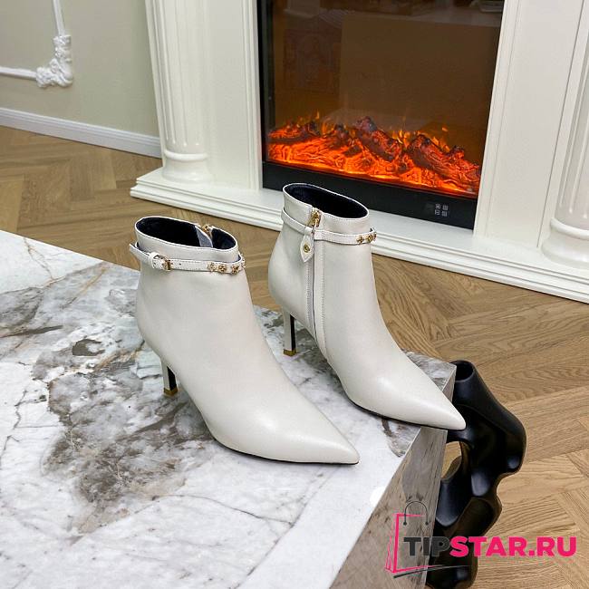 Louis Vuitton Smooth Leather Heel Boots White - 1