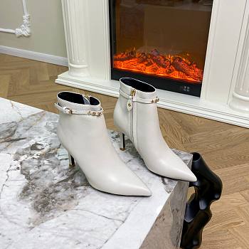 Louis Vuitton Smooth Leather Heel Boots White