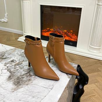 Louis Vuitton Smooth Leather Heel Boots Brown