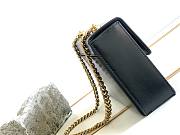 Celine Chain Box Triomphe Bag In Shiny Calfskin Black Size 22x13.5x6 cm - 2