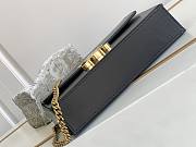 Celine Chain Box Triomphe Bag In Shiny Calfskin Black Size 22x13.5x6 cm - 3