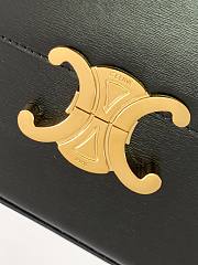 Celine Chain Box Triomphe Bag In Shiny Calfskin Black Size 22x13.5x6 cm - 6