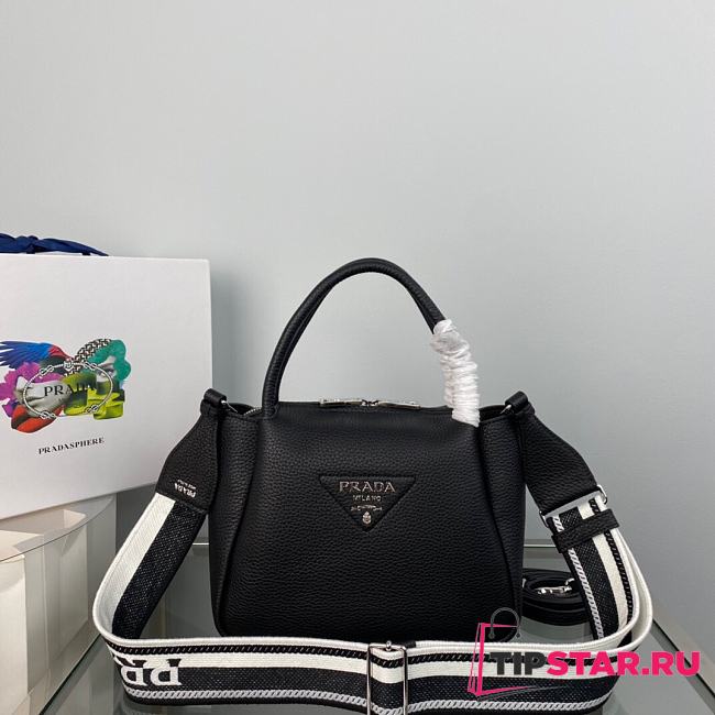 Prada Small Leather Handbag Black 1BC145 size 23x21x10 cm - 1