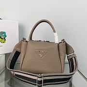 Prada Small Leather Handbag Clay Gray 1BC145 size 23x21x10 cm - 3