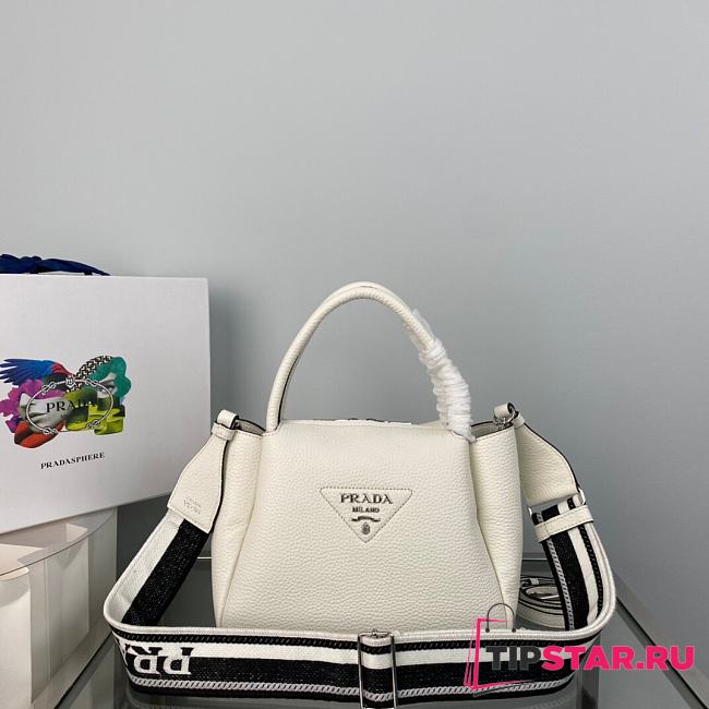 Prada Small Leather Handbag White 1BC145 size 23x21x10 cm - 1