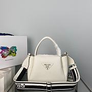 Prada Small Leather Handbag White 1BC145 size 23x21x10 cm - 1