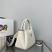 Prada Small Leather Handbag White 1BC145 size 23x21x10 cm - 2