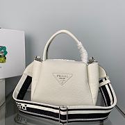 Prada Small Leather Handbag White 1BC145 size 23x21x10 cm - 4