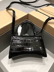 Balenciaga Hourglass XS Black Crocodile Embossed Black Metal Size 19 cm - 3