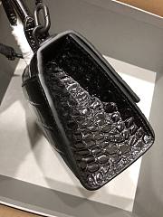 Balenciaga Hourglass XS Black Crocodile Embossed Black Metal Size 19 cm - 2