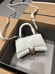 Balenciaga Hourglass XS White Crocodile Embossed 5928331 Size 19 cm - 1