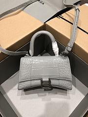 Balenciaga Hourglass XS Gray Crocodile Embossed 5928331 Size 19 cm - 1