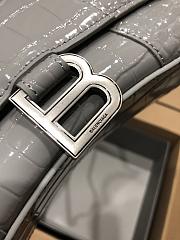 Balenciaga Hourglass XS Gray Crocodile Embossed 5928331 Size 19 cm - 5