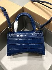 Balenciaga Hourglass XS Navy Blue Crocodile Embossed 5928331 Size 19 cm - 5