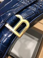 Balenciaga Hourglass XS Navy Blue Crocodile Embossed 5928331 Size 19 cm - 3