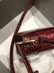 Balenciaga Hourglass XS Burgundy Crocodile Embossed 5928331 Size 19 cm - 6