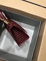 Balenciaga Hourglass XS Burgundy Crocodile Embossed 5928331 Size 19 cm - 2