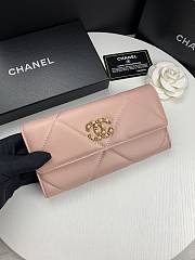 Chanel 19 Long Flap Wallet Light Pink AP0955 size 19.5x10x2.5 cm - 1
