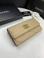 Chanel 19 Long Flap Wallet Beige AP0955 size 19.5x10x2.5 cm - 5