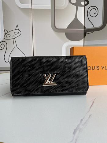 LV Twist Wallet Black size 19.0x 10.5x 2.5 cm