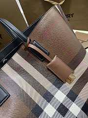 Burberry Check and Leather Medium Tote size 34x14x28 cm - 2