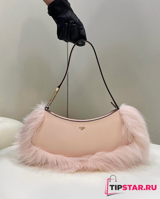 Fendi O'Lock Swing Pastel Pink Leather Clutch size 32x11x5 cm - 1