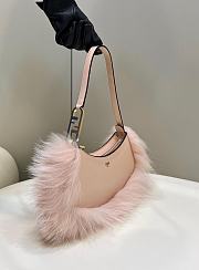 Fendi O'Lock Swing Pastel Pink Leather Clutch size 32x11x5 cm - 5