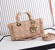 Dior Lady D-Joy Bag Rose Des Vents Cannage Lambskin size 26x13.5x5 cm - 1