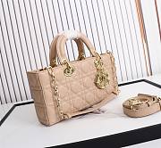 Dior Lady D-Joy Bag Rose Des Vents Cannage Lambskin size 26x13.5x5 cm - 4