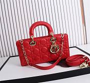 Dior Lady D-Joy Bag Red Cannage Lambskin size 26x13.5x5 cm - 1