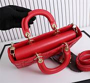 Dior Lady D-Joy Bag Red Cannage Lambskin size 26x13.5x5 cm - 6