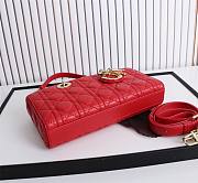 Dior Lady D-Joy Bag Red Cannage Lambskin size 26x13.5x5 cm - 5